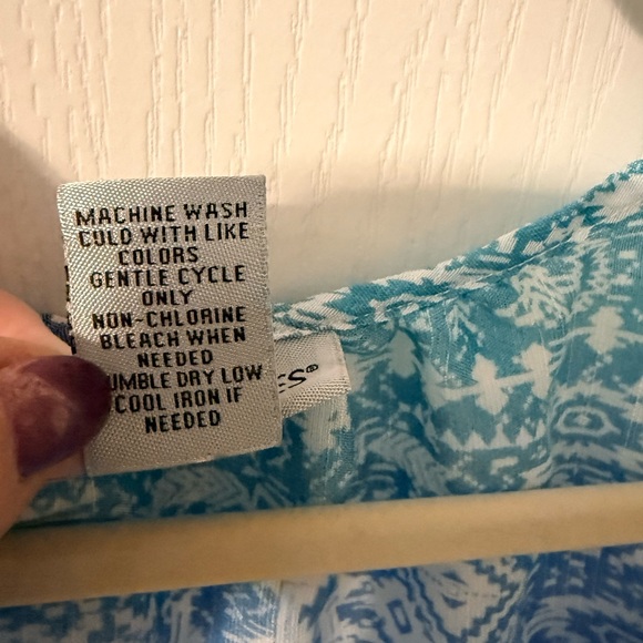 Catherines Blue Green Boho Print Blouse - Picture 5 of 10